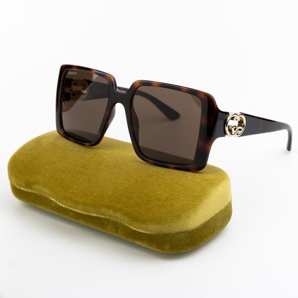SALE! NEW Gucci GG1692S 002 Havana Brown Square Women Sunglasses